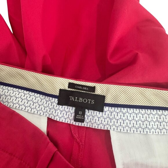 Talbots Chelsea Womens Mid Rise Straight Leg Cropped Pants SZ 10 Magenta - Picture 2 of 10